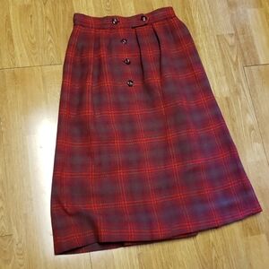 Vintage wool plaid skirt sz small